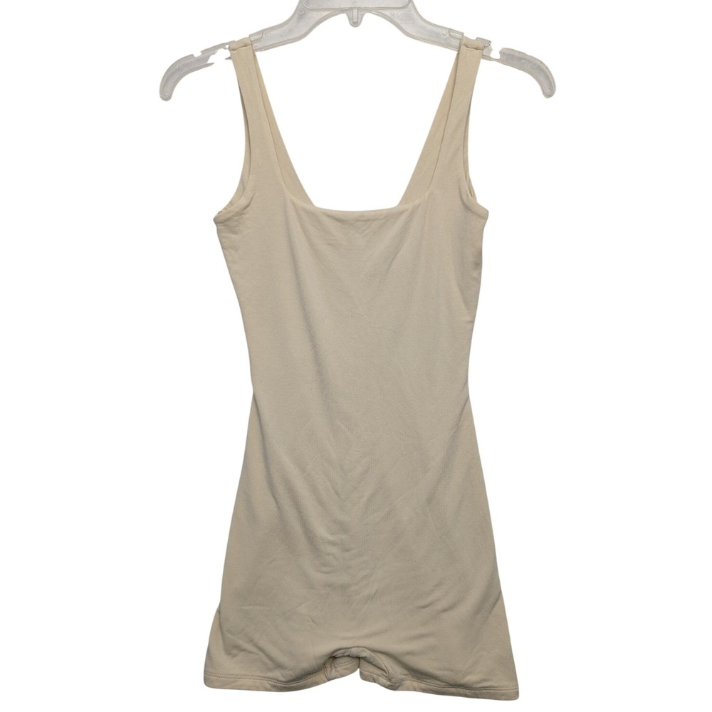 Oh Polly Romper Womens US 4 Ivory Ribbed Square Neck Sleeveless Tank